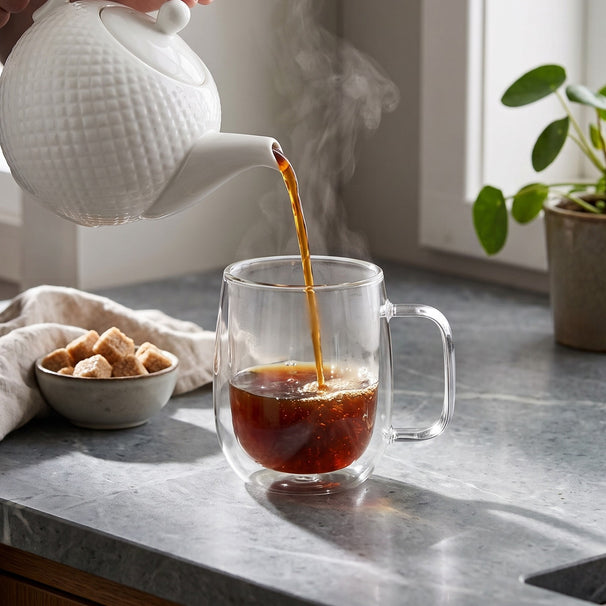 Cookinglife Vasos de latte macchiato / té de doble pared con asa - 400 ml - 2 Piezas