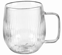 Cookinglife Vasos de café / té de doble pared con asa Lines - 350 ml - 2 Piezas