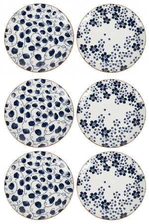 Cookinglife Platos de desayuno / Platos de postre Fleuris ø 19 cm - 6 piezas