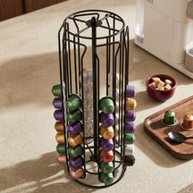 Cookinglife Soporte de cápsulas Nespresso Negro - Giratorio - 60 Cápsulas