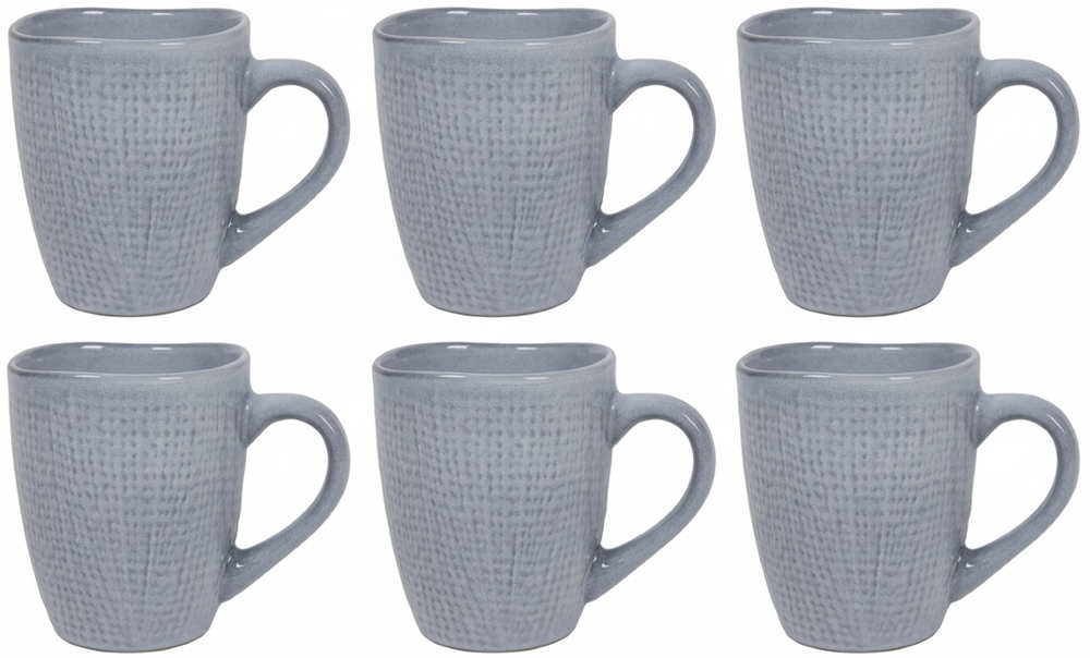 Cookinglife Tazas de café Lino Gris 340 ml – 6 unidades