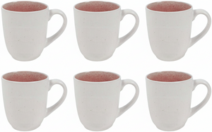 Cookinglife Tazas de café Nola Rosa 330 ml – 6 unidades