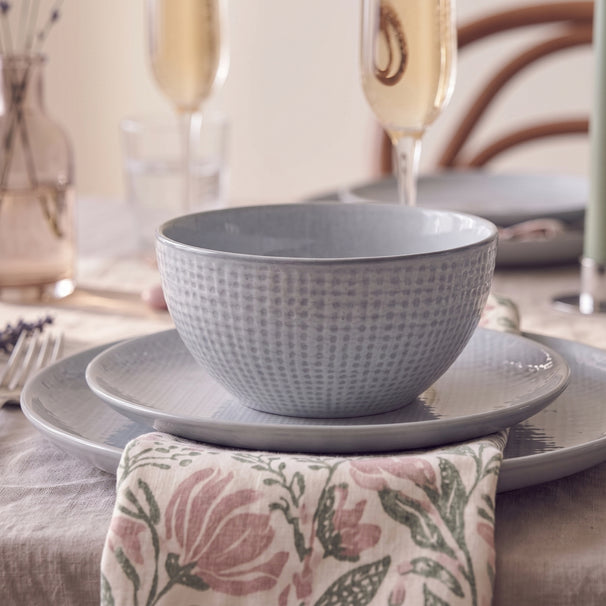 Cookinglife Cuencos para sopa / Cuencos Linen Gris ø 15 cm – 6 piezas