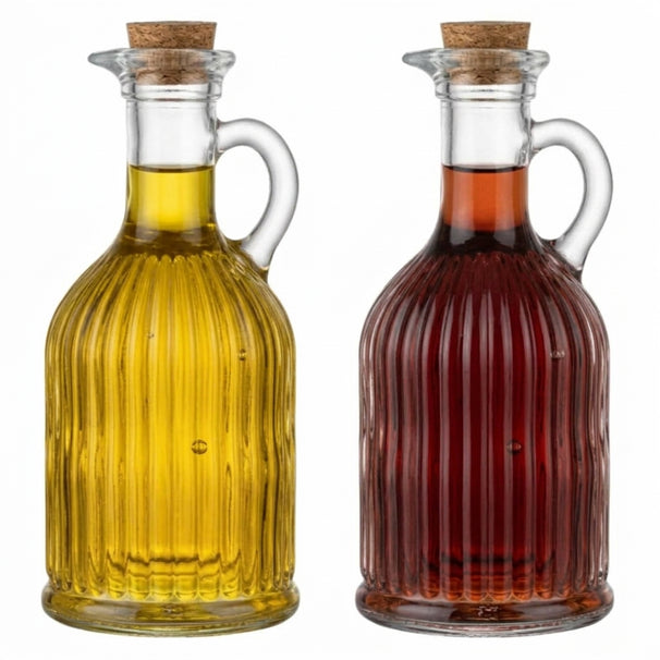 Cookinglife Juego de Aceite y Vinagre Lines - Vidrio - 350 ml - 2 piezas