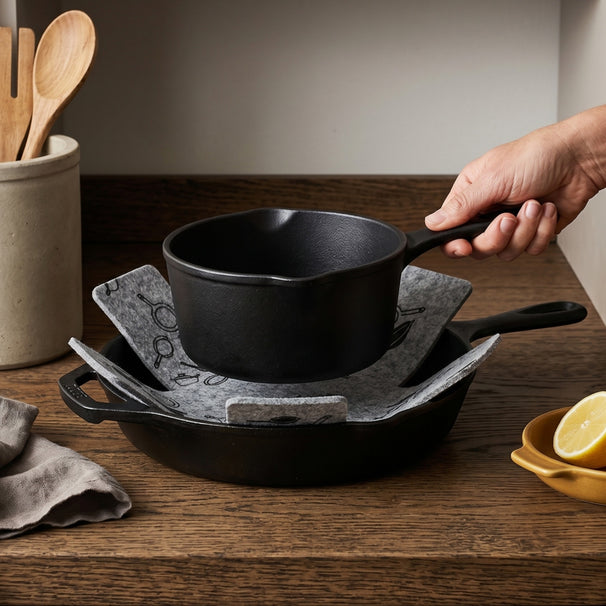 Cookinglife Protectores de Sartenes Gris ø 37.5 cm - 2 piezas