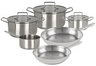 Cookinglife Set de Sartenes Essential Steel 6 Piezas - Acero Inoxidable - Cacerola ø 16, 18, 20 cm & Cacerola ø 16 cm + Sartén Superior ø 24 & 28 cm - apto para todas las fuentes de calor