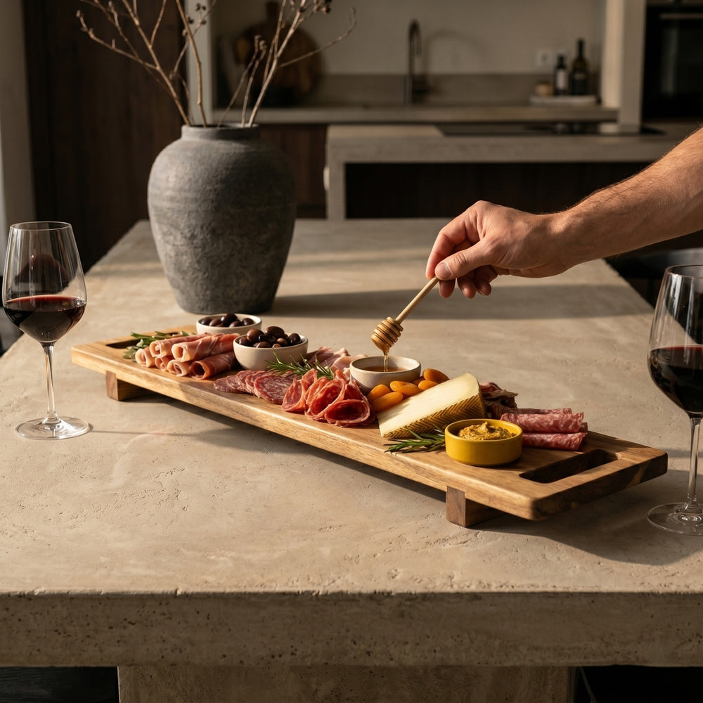 Cookinglife Tabla de servir / Tabla de tapas - Acacia - 60 x 13 cm