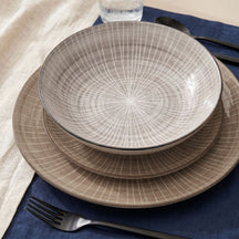 Cookinglife Serviesset Baia Bruin 12-delig / 4 personas - 4 platos de cena, 4 platos de desayuno y 4 platos hondos