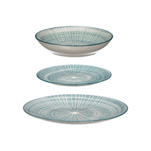 Cookinglife Serviesset Cala Blauw 12-delig / 4 personas - 4 platos de cena, 4 platos de desayuno y 4 platos hondos