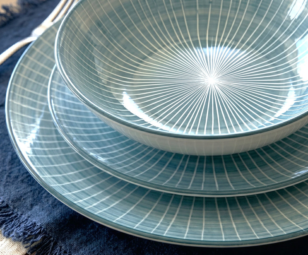Cookinglife Serviesset Cala Blauw 12-delig / 4 personas - 4 platos de cena, 4 platos de desayuno y 4 platos hondos