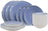 Cookinglife Juego de vajilla Nola Azul 18 piezas / 6 personas - 6 platos de cena, 6 platos de desayuno y 6 cuencos