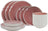 Cookinglife Juego de vajilla Nola Rosa 18 piezas / 6 personas - 6 platos de cena, 6 platos de desayuno y 6 cuencos