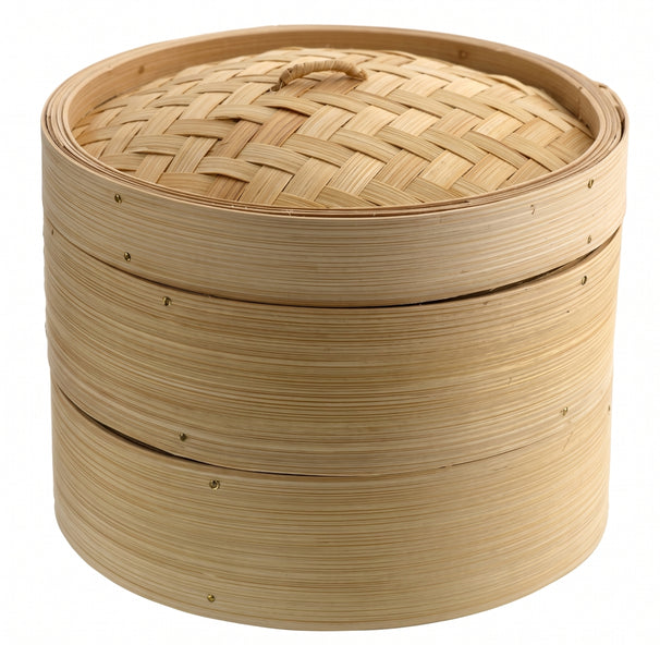 Cookinglife Cesta de vapor / Cesta de Dim Sum - Bambú - 3 piezas - ø 20 cm