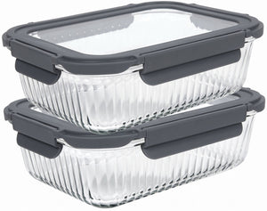 Cookinglife Tarros de Conservación de Vidrio Lines 1.5 Litros - 2 Piezas