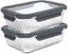 Cookinglife Tarros de Conservación de Vidrio Lines 1.5 Litros - 2 Piezas
