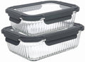 Cookinglife Tarros de Conservación de Vidrio Lines 1 Litro + 1.5 Litros - 2 Piezas