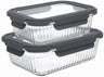 Cookinglife Tarros de Conservación de Vidrio Lines 1 Litro + 1.5 Litros - 2 Piezas