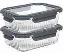 Cookinglife Tarros de Conservación de Vidrio Lines 1 Litro - 2 Piezas