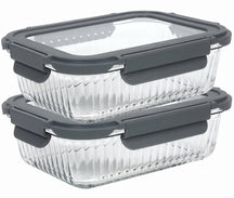 Cookinglife Tarros de Conservación de Vidrio Lines 1 Litro - 2 Piezas