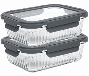 Cookinglife Tarros de Conservación de Vidrio Lines 1 Litro - 2 Piezas