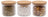Cookinglife Tarros de Almacenamiento set Lines - Vidrio con Tapa de Bambú - ø 11 cm - 600 ml - 3 piezas