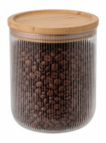 Cookinglife Juego de tarros de almacenamiento Boro Lines - Tapa de bambú - ø 11 cm - 980 ml - 3 piezas