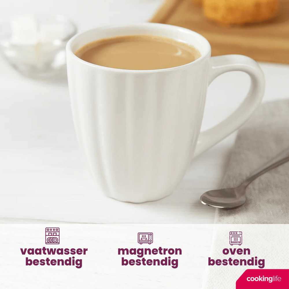 Cookinglife Tazas Cardida Blanco Roto 350 ml - 6 unidades
