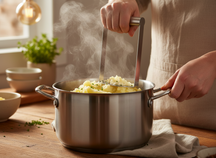 Machacador de patatas Cookinglife Mango de acero inoxidable 15.5 cm