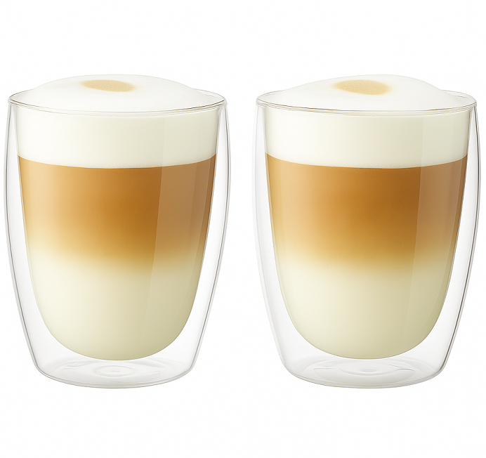 Cookinglife Vasos de latte macchiato de doble pared 380 ml - 2 unidades