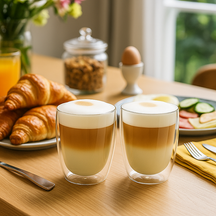 Cookinglife Vasos de latte macchiato de doble pared 380 ml - 2 unidades