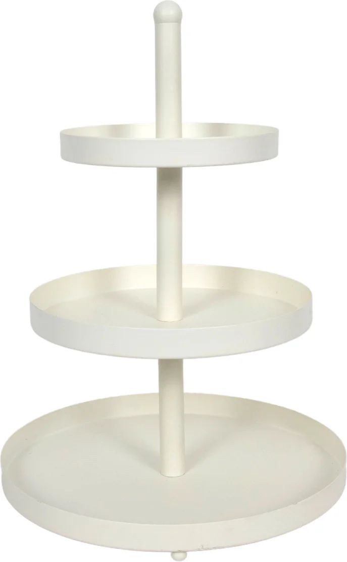 Cookinglife Estantería metálica crema ø 15, 20 y 25 cm - 3 niveles - 35 cm de alto