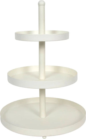 Cookinglife Estantería metálica crema ø 15, 20 y 25 cm - 3 niveles - 35 cm de alto