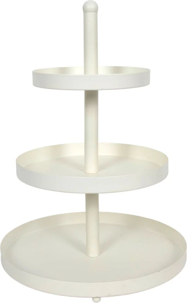 Cookinglife Estantería metálica crema ø 15, 20 y 25 cm - 3 niveles - 35 cm de alto