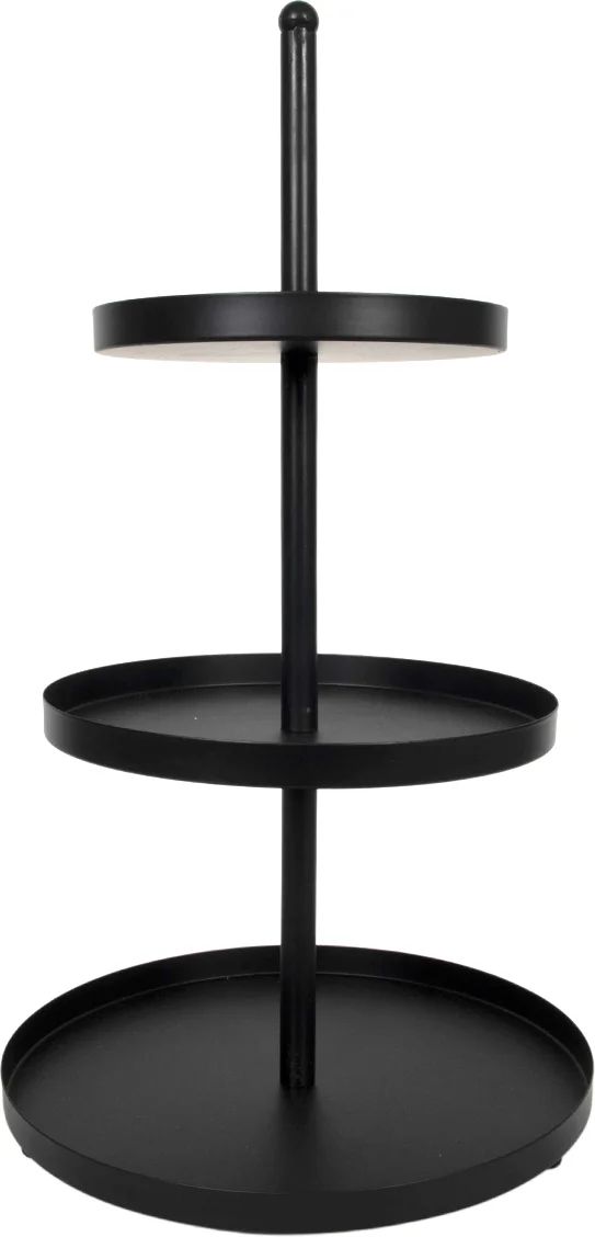 Cookinglife Estantería metálica negra ø 20, 25 y 30 cm - 3 niveles - 55 cm de alto