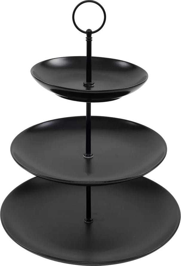 Cookinglife Estantería negra ø 16, 21 y 26 cm - 3 niveles - 32 cm de alto