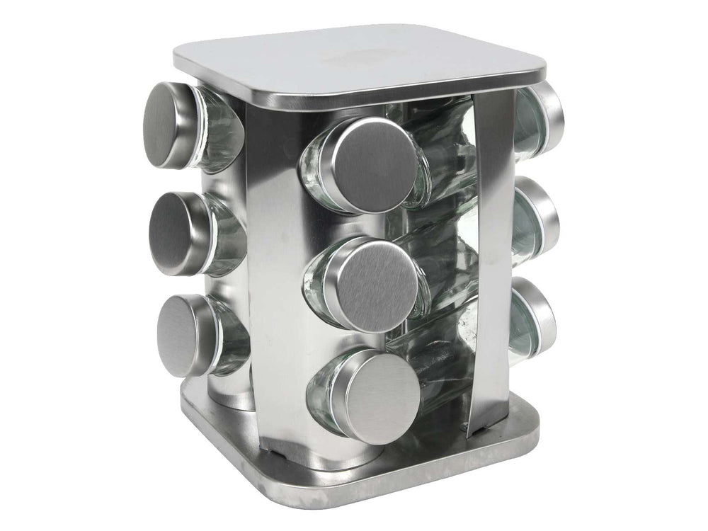 Cookinglife Estante giratorio para especias de acero inoxidable 12 piezas