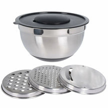 Cookinglife Cuenco Mezclador Acero Inoxidable + 3 Ralladores - 25.5 x 14 cm