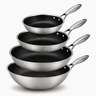 Cookinglife Set de Sartenes HexaCook Híbrida 4 piezas - Wok ø 28 cm + Sartén ø 20, 24 & 28 cm - ANTIADHERENTE - apto para todas las fuentes de calor - recubrimiento antiadherente cerámico