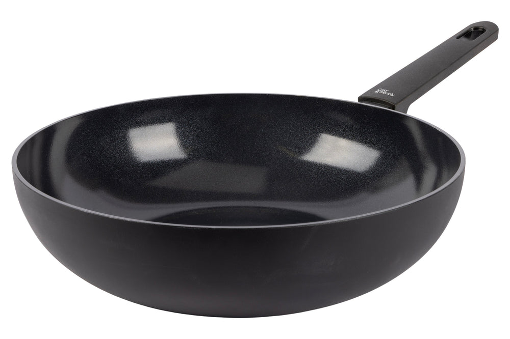 Cookinglife Wok Black Cera ø 28 cm - adecuada para todas las fuentes de calor - capa antiadherente cerámica