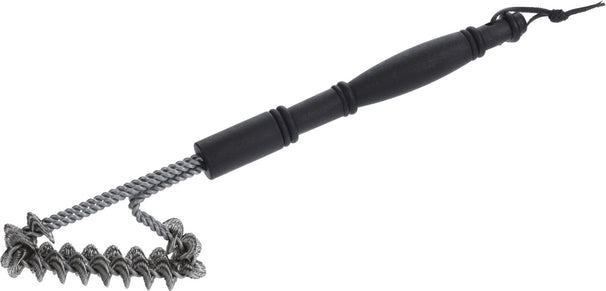 Cookinglife Cepillo de Limpieza para BBQ Fire & Flavour Acero Inoxidable 40 cm - Cepillo de Limpieza con Mango Negro