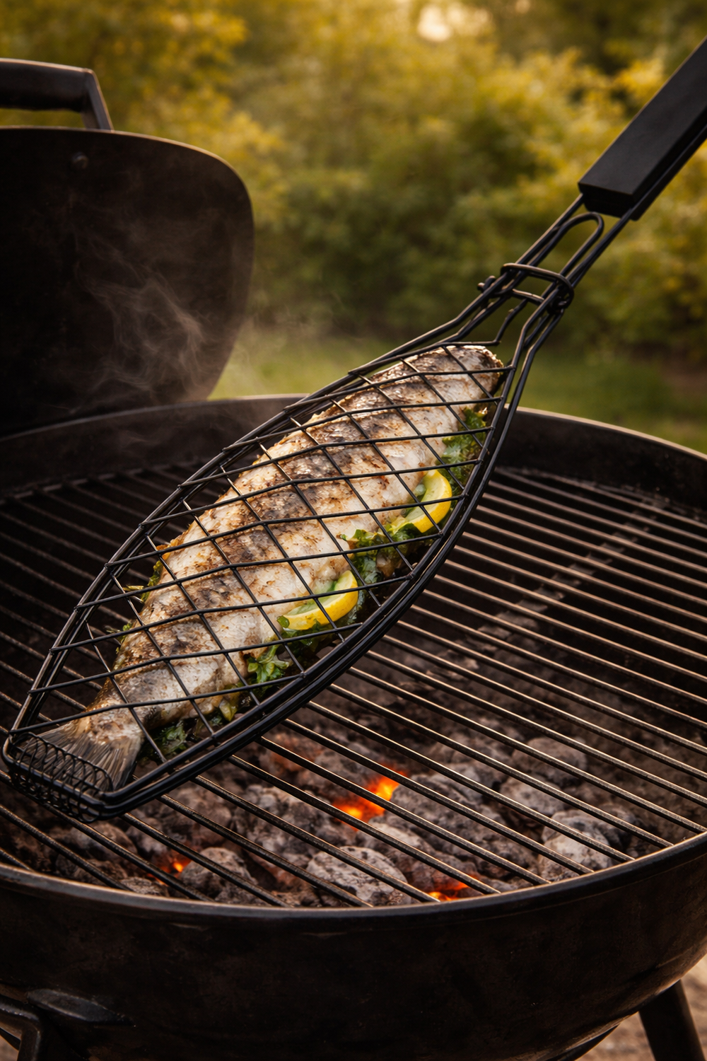 Cookinglife Parrilla para Pescado Fire & Flavour - Metal Antiadherente - Para Asar Pescado y Verduras