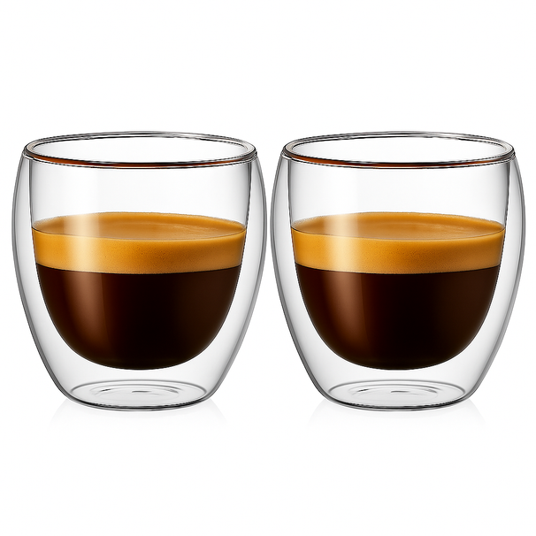 Cookinglife Vasos de espresso de doble pared 100 ml - 2 unidades