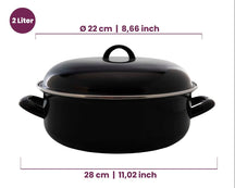 Cookinglife Cazuela con tapa - Esmalte - Cocina - ø 22 cm / 2 Litros - capa antiadherente esmaltada