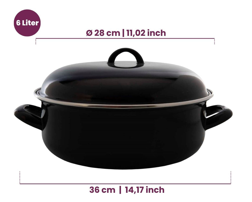 Cazuela Cookinglife con tapa - Esmalte - Cocina - ø 28 cm / 6 Litros - capa antiadherente esmaltada
