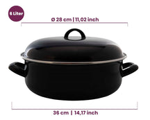 Cazuela Cookinglife con tapa - Esmalte - Cocina - ø 28 cm / 6 Litros - capa antiadherente esmaltada