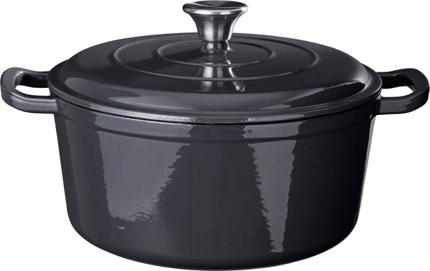 Cookinglife Cazuela con Tapa - Heritage Fundición de Hierro - Gris - ø 26 cm / 4.4 Litros - recubrimiento esmaltado antiadherente