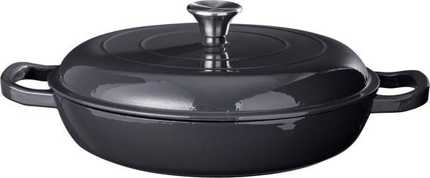 Cookinglife Cazuela con Tapa - Heritage Fundición - Hierro Fundido - Gris - ø 30 cm / 2.6 Litros - recubrimiento esmaltado antiadherente