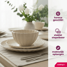 Cookinglife Platos para desayuno / Platos para postre Cardida Beige ø 19.5 cm - 6 piezas