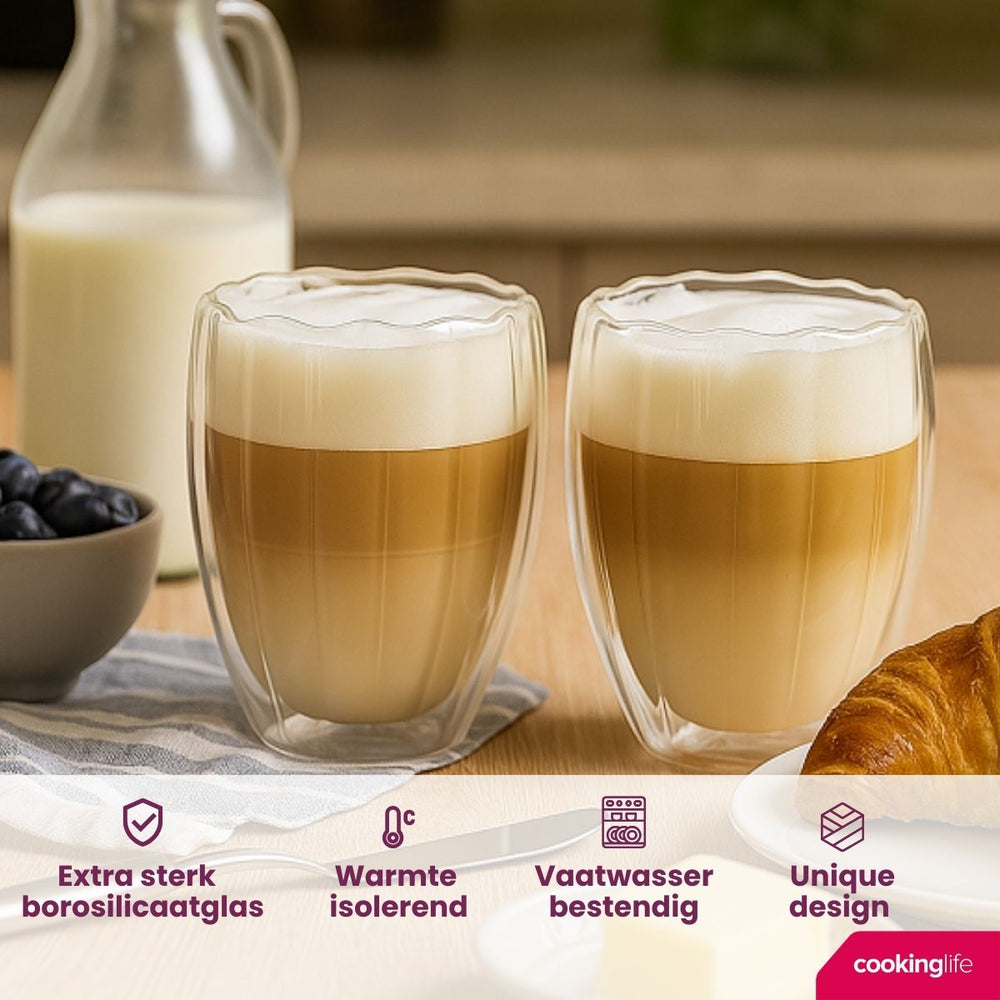 Cookinglife Vasos de latte macchiato / café de doble pared Pumpkin 300 ml - 2 unidades