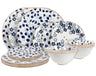 Cookinglife juego de vajilla Fleuris 18 piezas / 6 personas - 6 platos de cena, 6 platos de desayuno y 6 cuencos